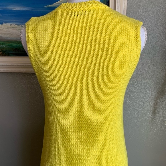Zara 100% Cotton Yellow Knit Mini Dress Size Medium - Picture 14 of 17